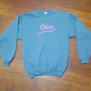 Vintage Ohio University Sweatshirt Blue And Pink
